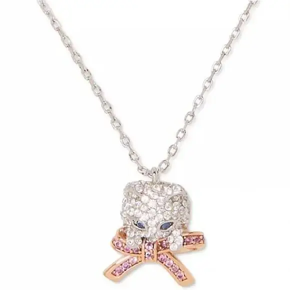 Kate Spade Two-tone Pavé Stone Pawlina Pendant Necklace