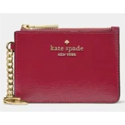 Kate Spade Leather Key Ring Card Holder - KN868 - Red Jam