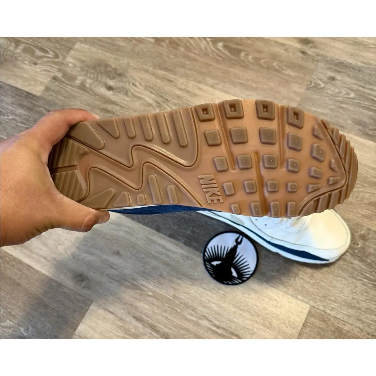 Nike shoes - Nike Air Max 90 PRM - IH4379-110 - Pale Ivory / Light Khaki / Thunder Blue / Sail (UPC: 198485926486) 9