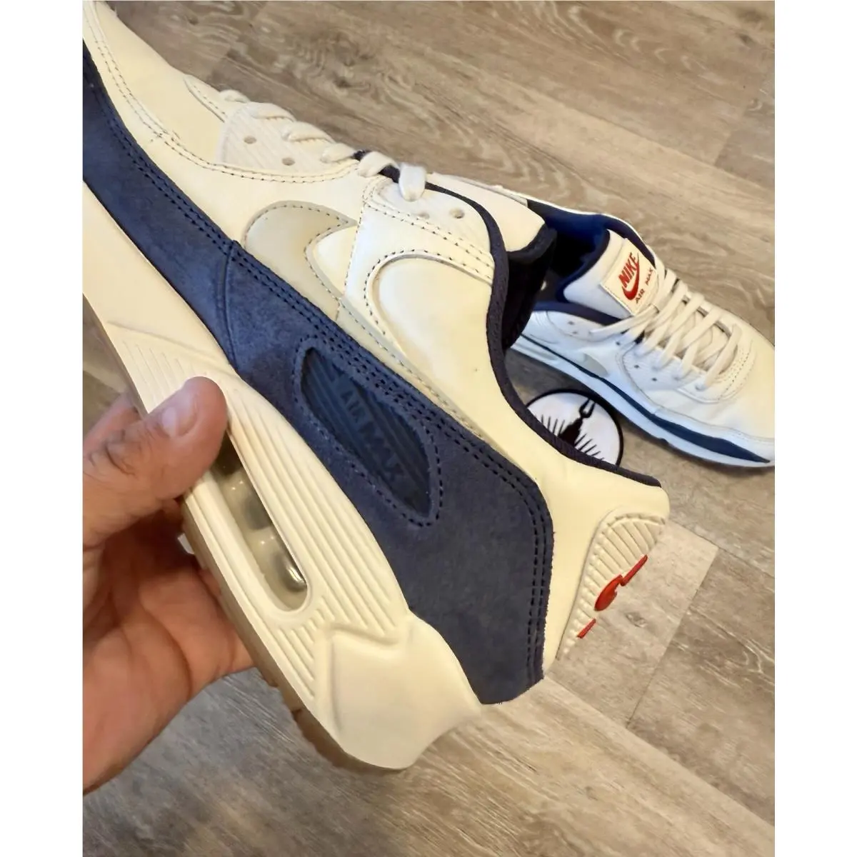 Nike shoes - Nike Air Max 90 PRM - IH4379-110 - Pale Ivory / Light Khaki / Thunder Blue / Sail (UPC: 198485926486) 1