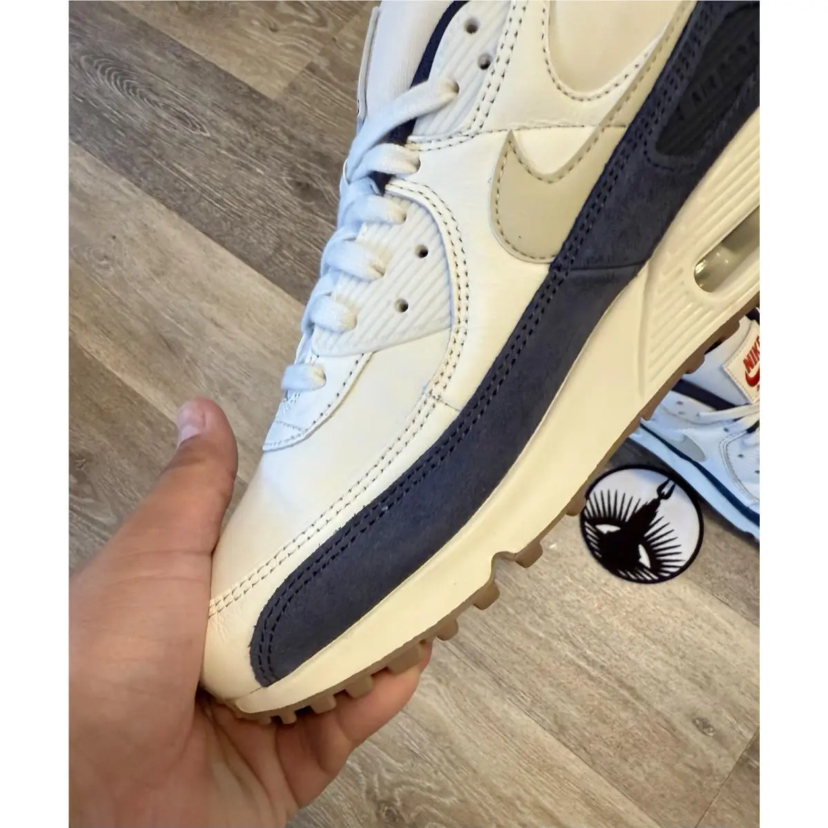Nike shoes - Nike Air Max 90 PRM - IH4379-110 - Pale Ivory / Light Khaki / Thunder Blue / Sail (UPC: 198485926486) 2