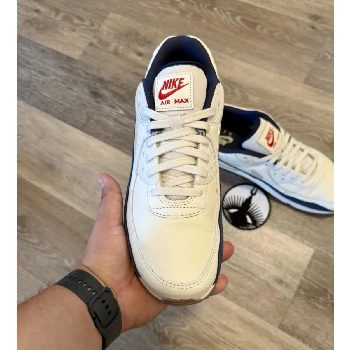 Nike shoes - Nike Air Max 90 PRM - IH4379-110 - Pale Ivory / Light Khaki / Thunder Blue / Sail (UPC: 198485926486) 4