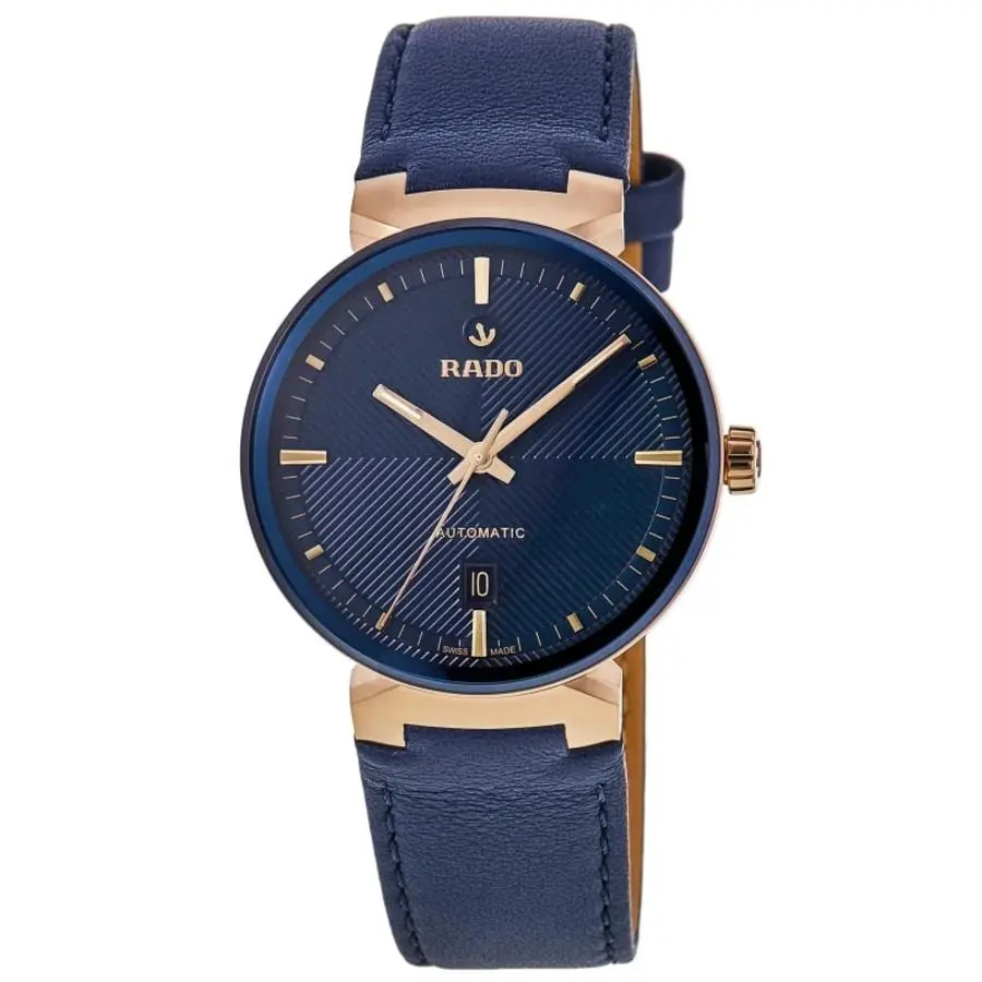 Rado Florence Automatic Blue Dial Leather Strap Men`s Watch R48905205 - Face: Blue, Dial: Blue, Band: Blue