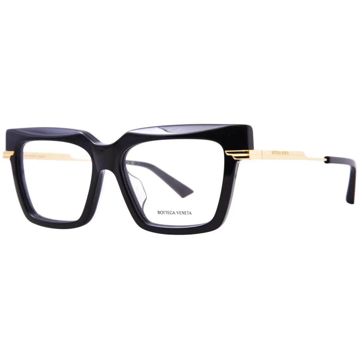 Bottega Veneta BV1243O 001 Eyeglasses Frame Women`s Black/gold Full Rim 53mm