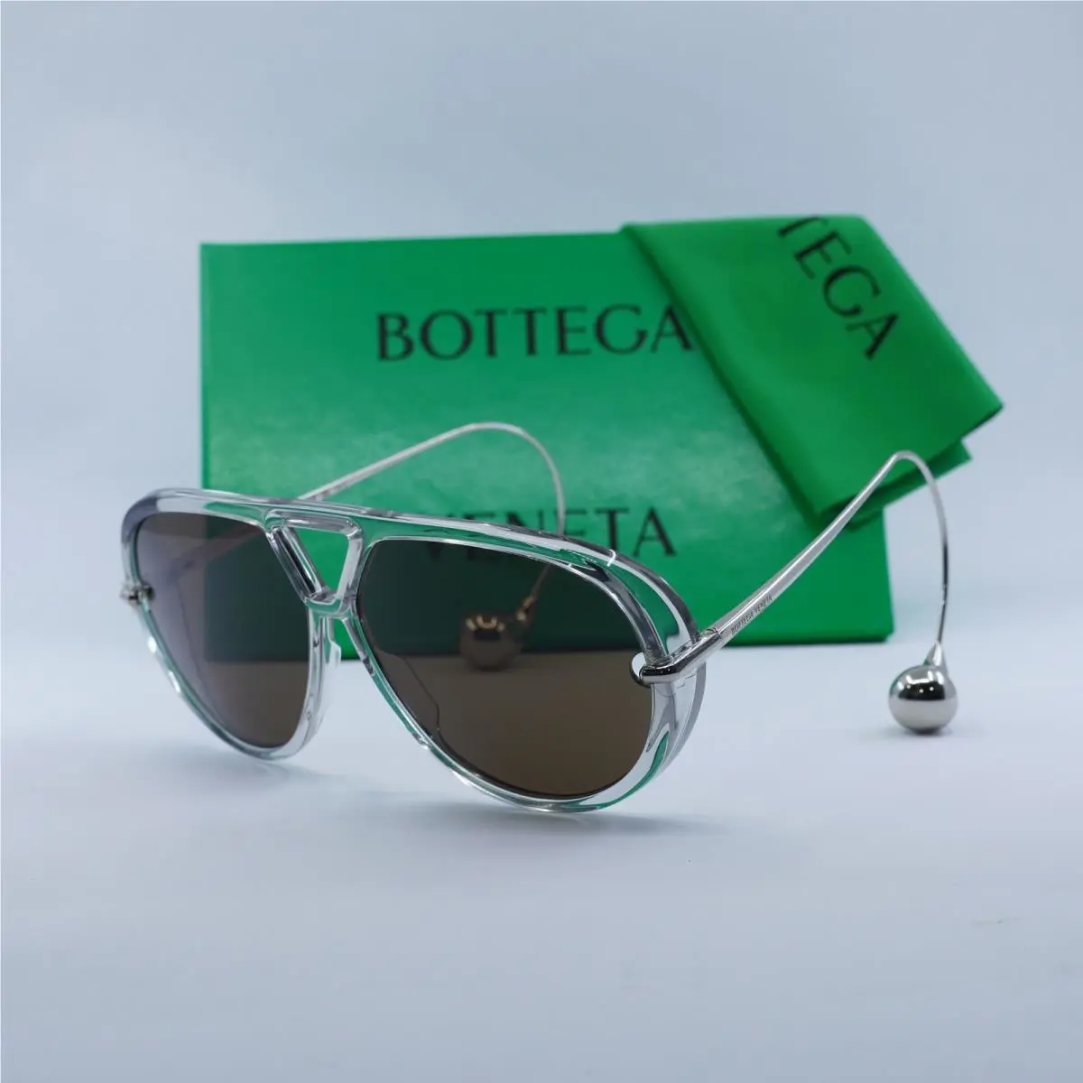 Bottega Veneta BV1273S 009 Transparent Grey/silver/brown 63-12-180