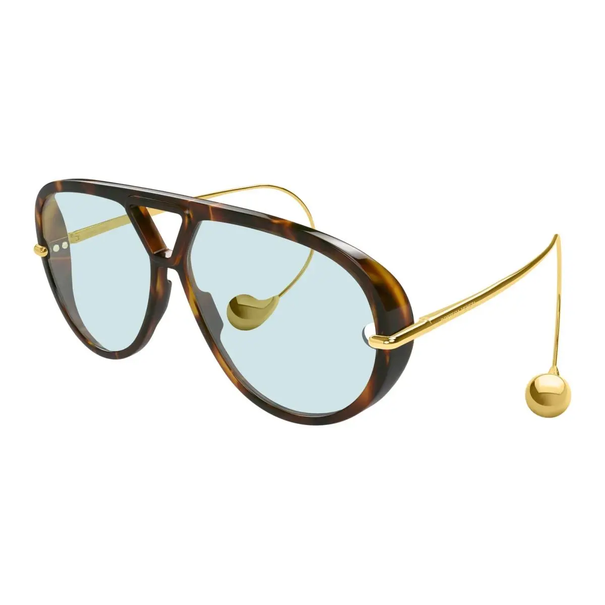 Bottega Veneta BV1273S 007 63mm Sunglasses Tortoise / Green Solid Lens