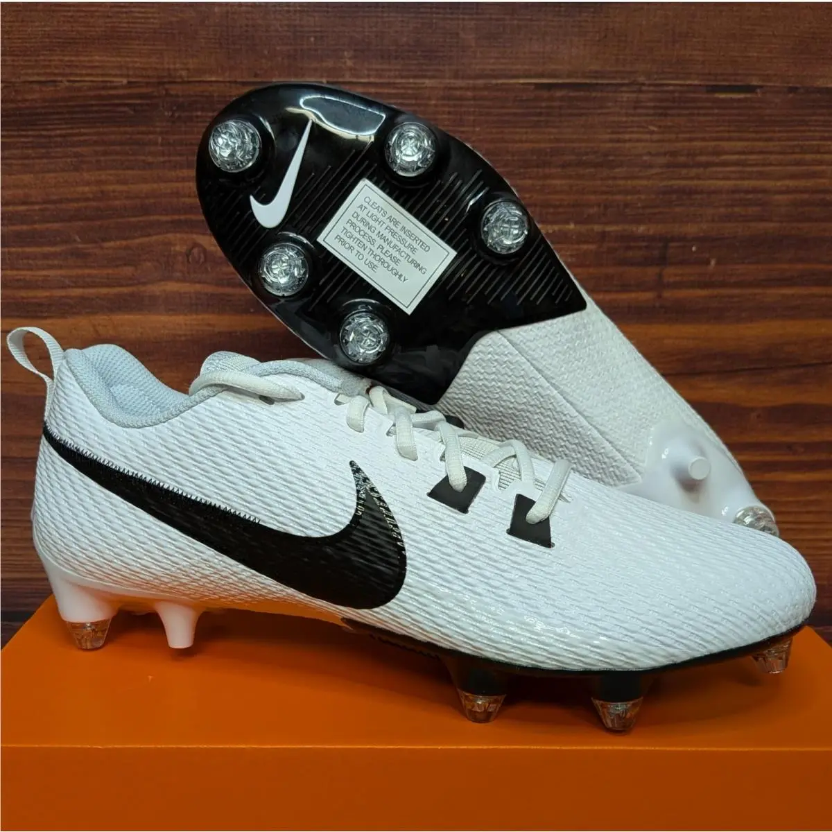 Vapor Edge Speed 360 2 DP Men`s 12 White Black Detachable Cleats FJ7094-100 by Nike