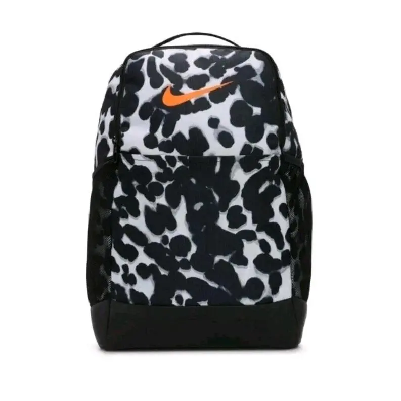 Nike Brasilia Backpack Dalmatian Aurora Black White Polka Dot Orange FN1357-077