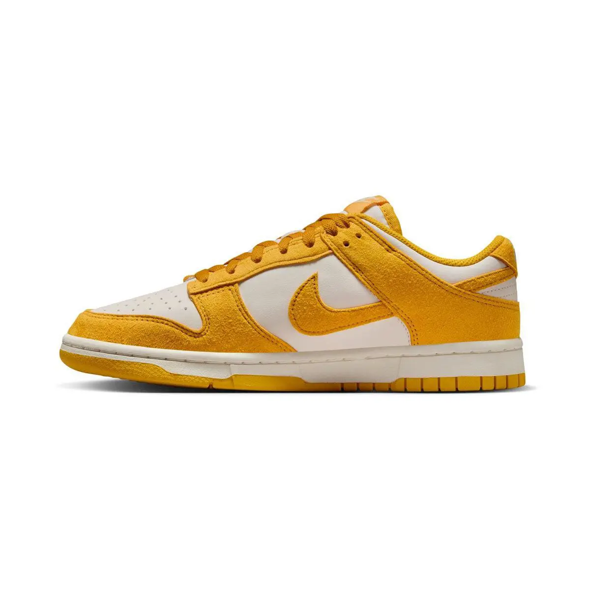 Nike Dunk Low Dark Sulfur Gold Mini Swoosh Women`s Shoes Size 5.5 - PALE IVORY/DARK SULFUR-SAIL