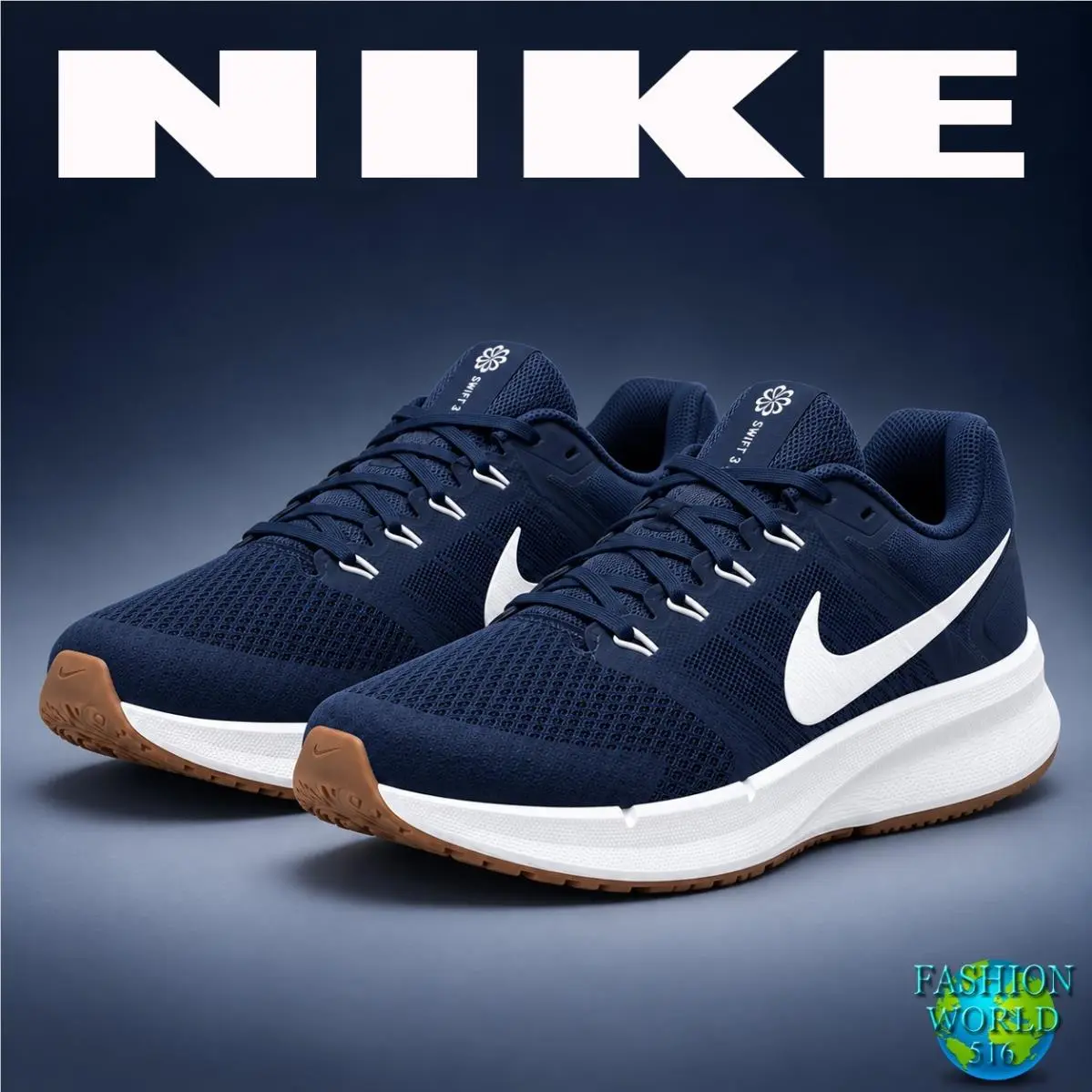 Nike Run Swift 3 Midnight Navy Sail Road Running Shoes Men`s Size 11