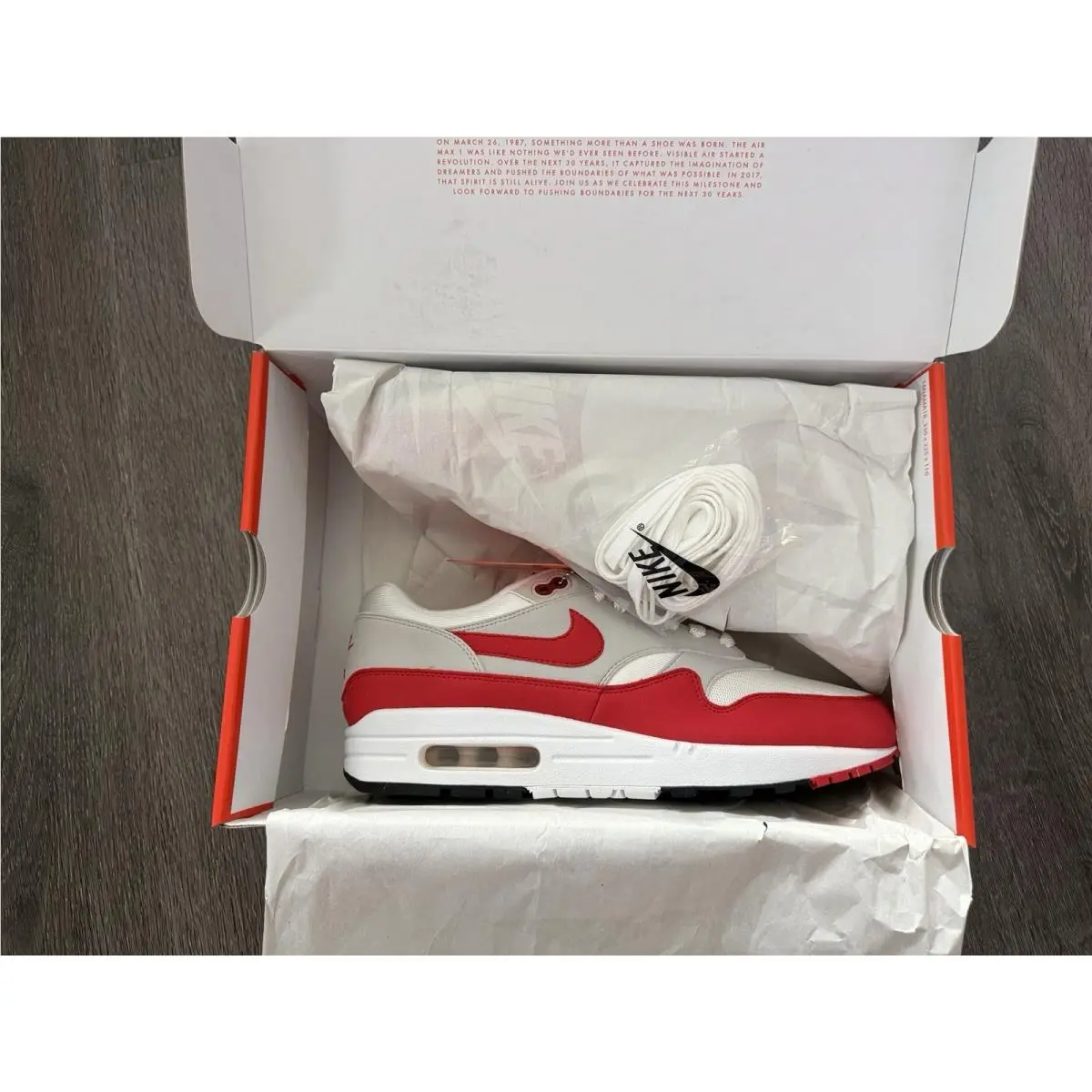 Nike shoes - Nike Air Max 1 - Air Max - 908375-103 - White, Manufacturer: White/University Red/Neutral Grey/Black 8