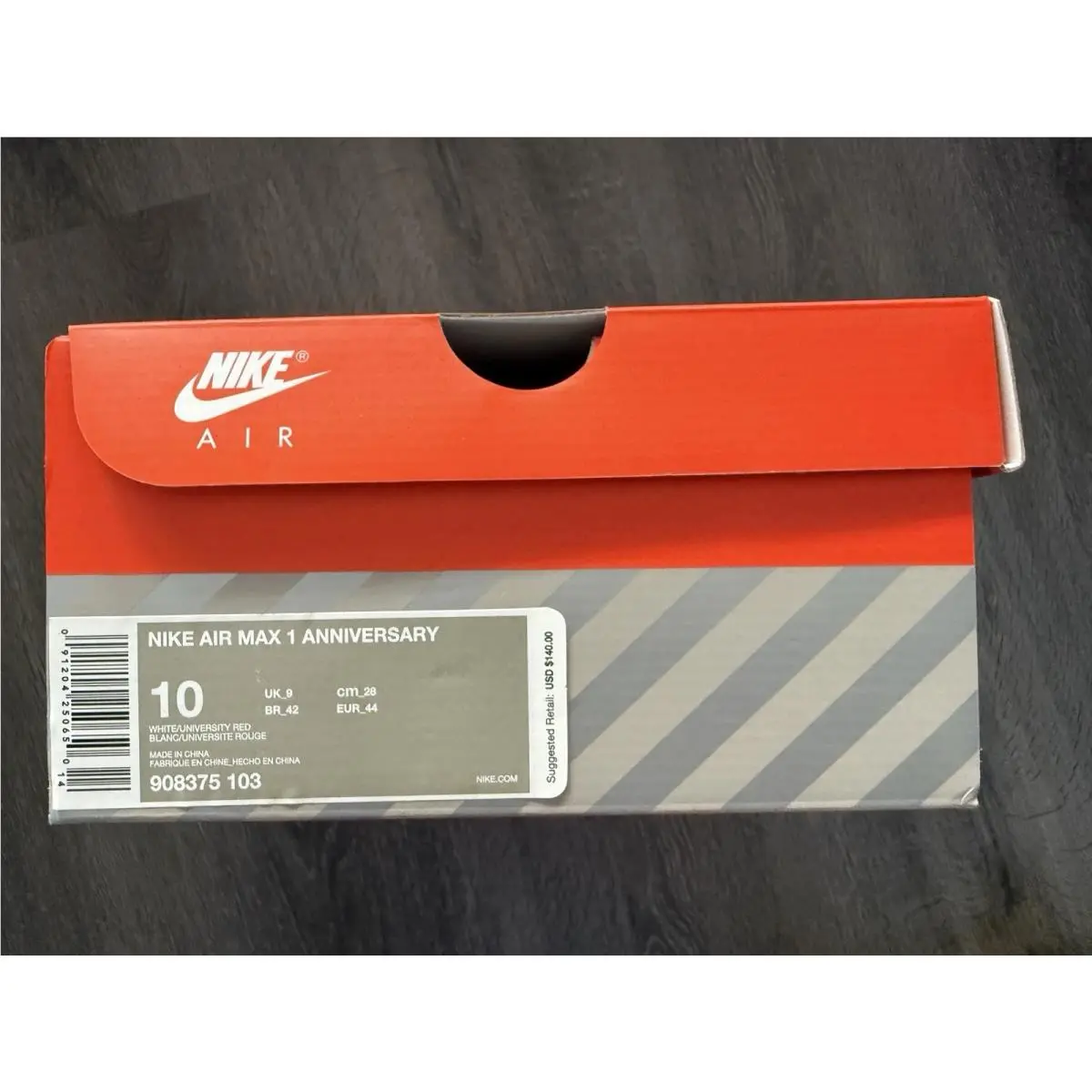 Nike shoes - Nike Air Max 1 - Air Max - 908375-103 - White, Manufacturer: White/University Red/Neutral Grey/Black 10