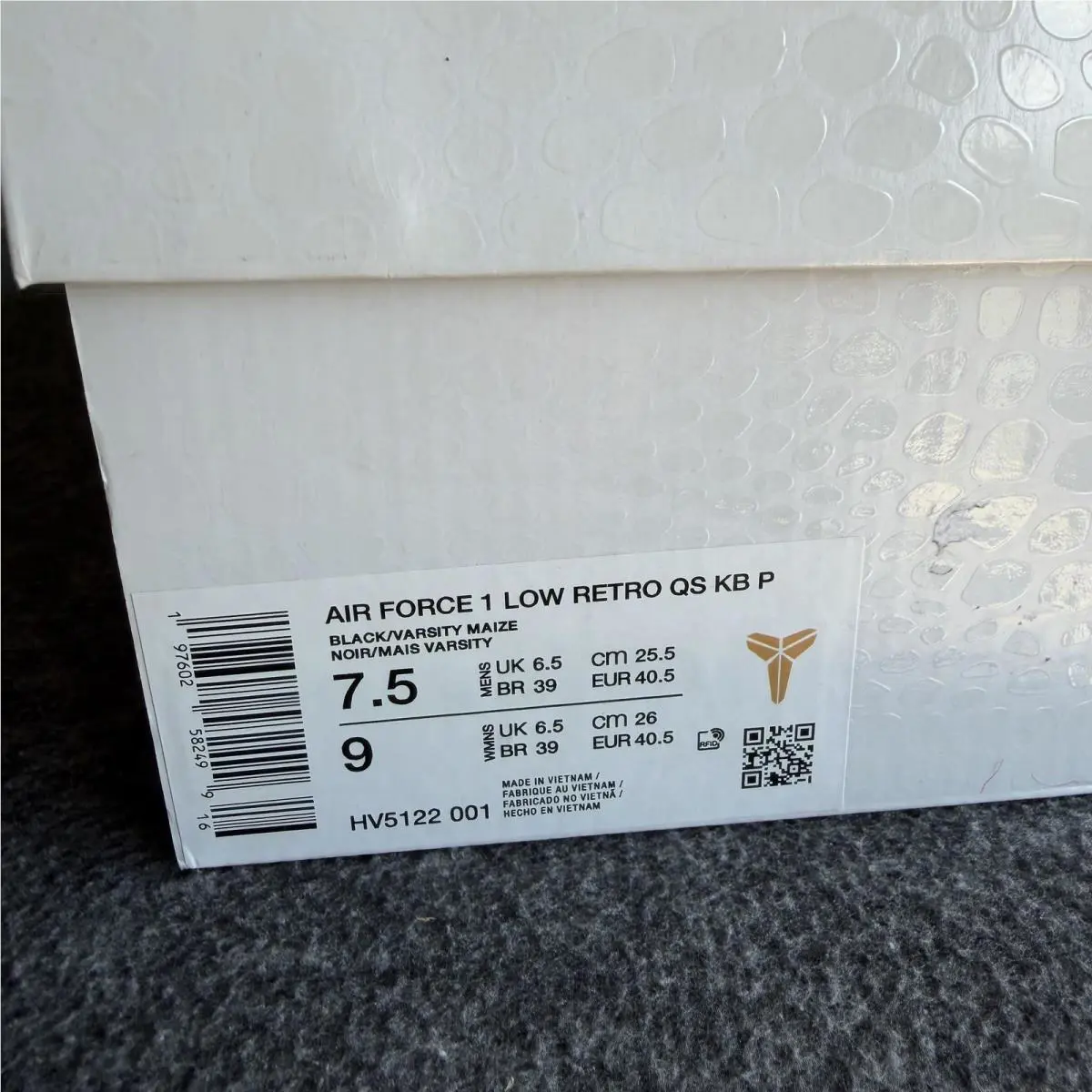 Nike shoes - Nike Air Force 1 Low Retro QS KB P - HV5122-001 - Black 10