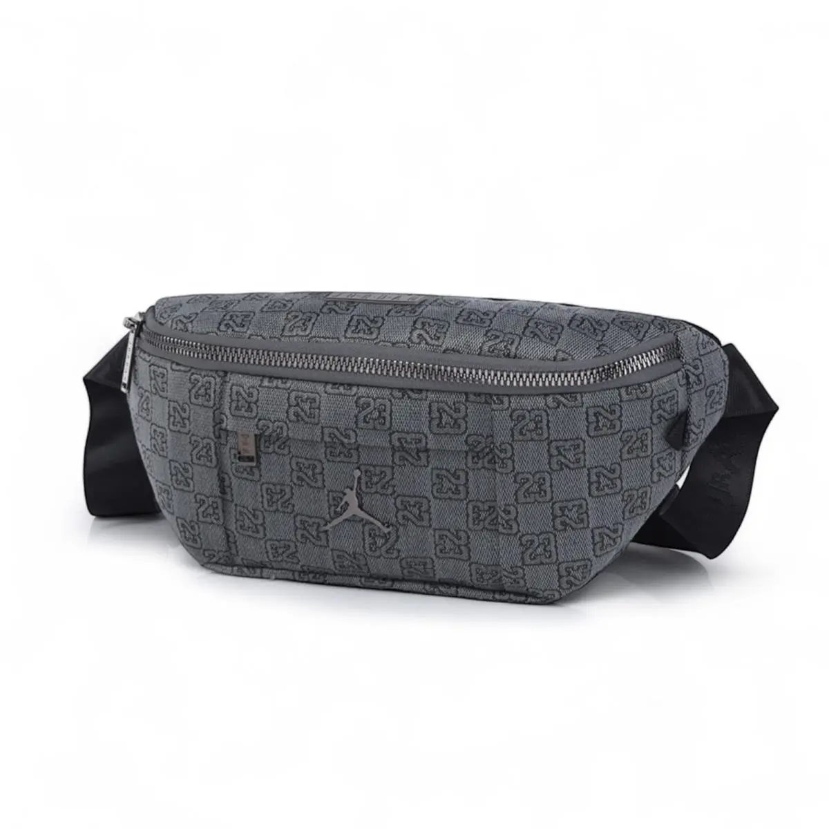 Jordan Monogram Waist Bag Gray Crossbody Zipped Adjustable Strap