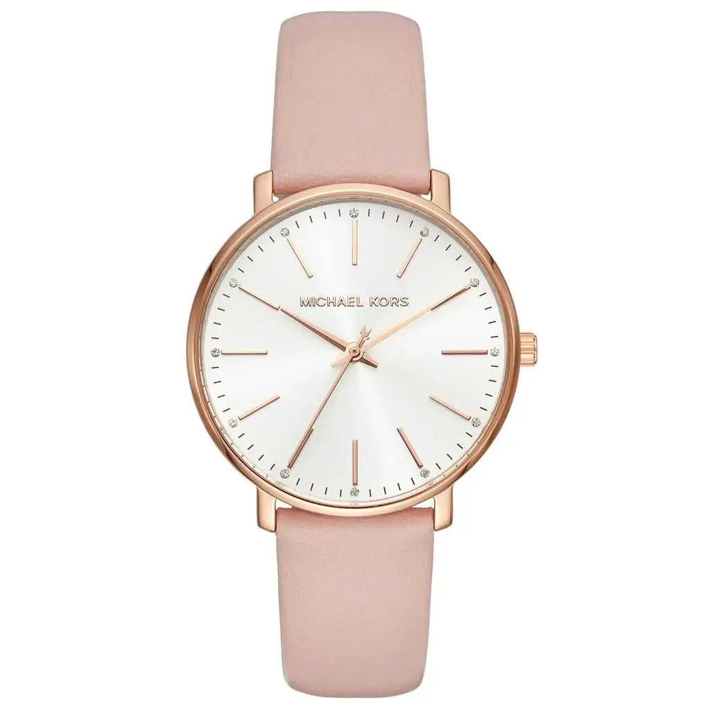 Michael Kors Women`s Pyper 38mm Watch Rose Gold Pink Leather Band MK2741