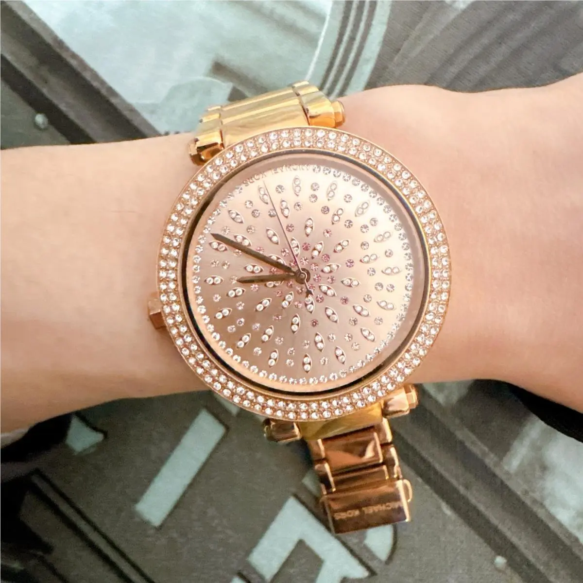 Michael Kors MK7286 Parker Crystal Rose Gold-tone Women`s Watch