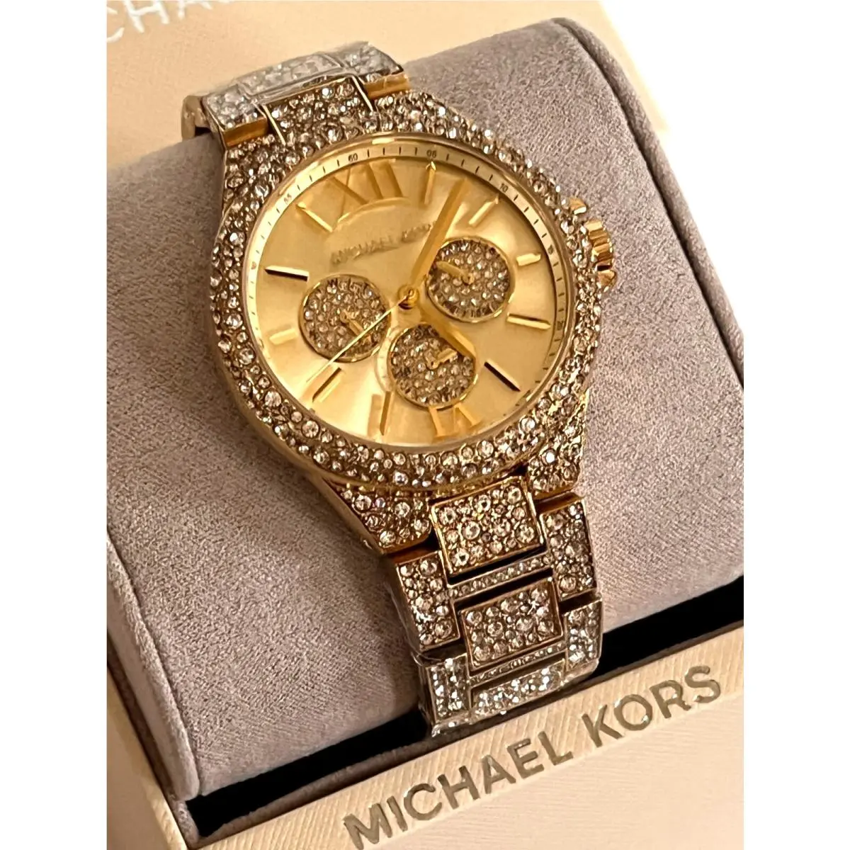 MK6958 Oversized Camille Pavé Gold-tone Ladies Watch Gbox by Michael Kors