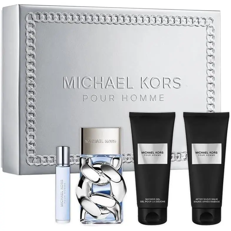 Michael Kors Pour Homme 4pc Edp 3.4oz 0.3oz 3.4oz A/s Balm 3.4oz Shower Gel