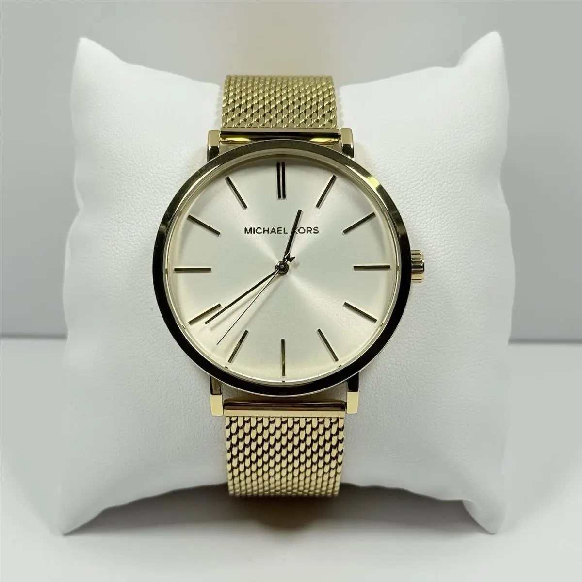 Auden MK7150 White Dial Gold Tone Mesh Bracelet Women’s Watch by Michael Kors