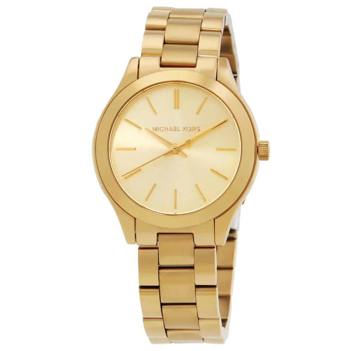 Michael Kors Slim Runway Quartz Gold Dial Ladies Watch MK7561SET - Gold, Dial: Gold-tone, Band: Gold-tone