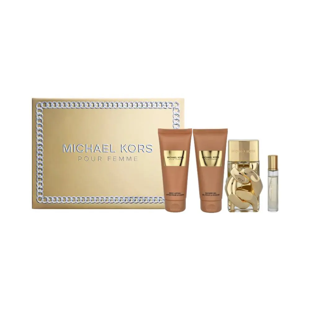 Michael Kors Pour Femme 4pc Set 3.4oz Edp+shower Gel+lotion+mini Edp