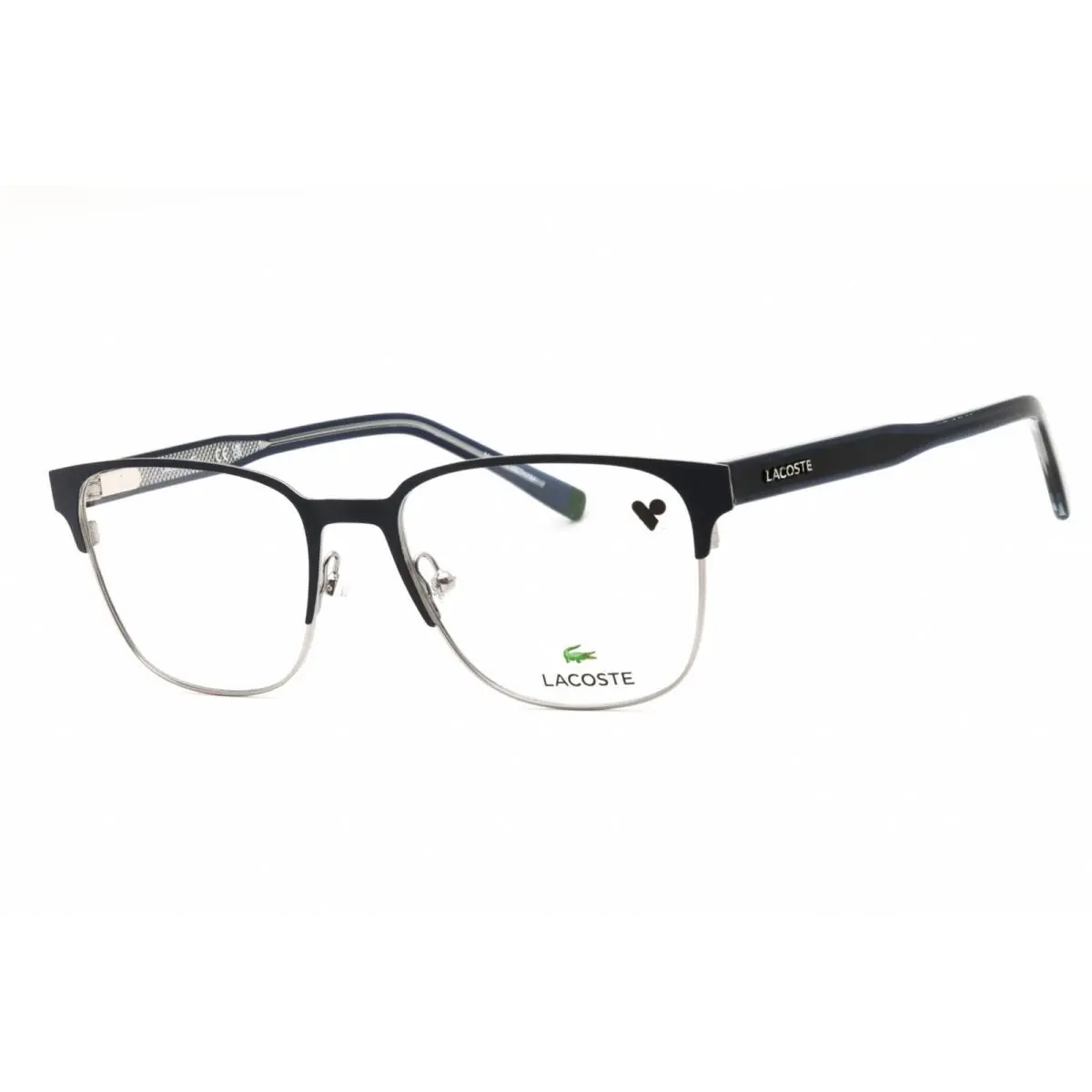 Lacoste Men`s Eyeglasses Rectangular Shape Metal Full Rim Frame L2304N 424