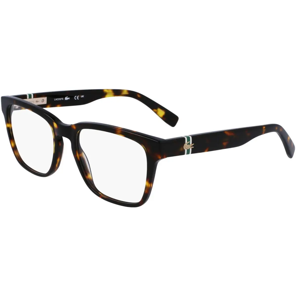 Men`s Dark Havana Square Eyeglass Frames - L2932N 230 53 Vietnam by Lacoste