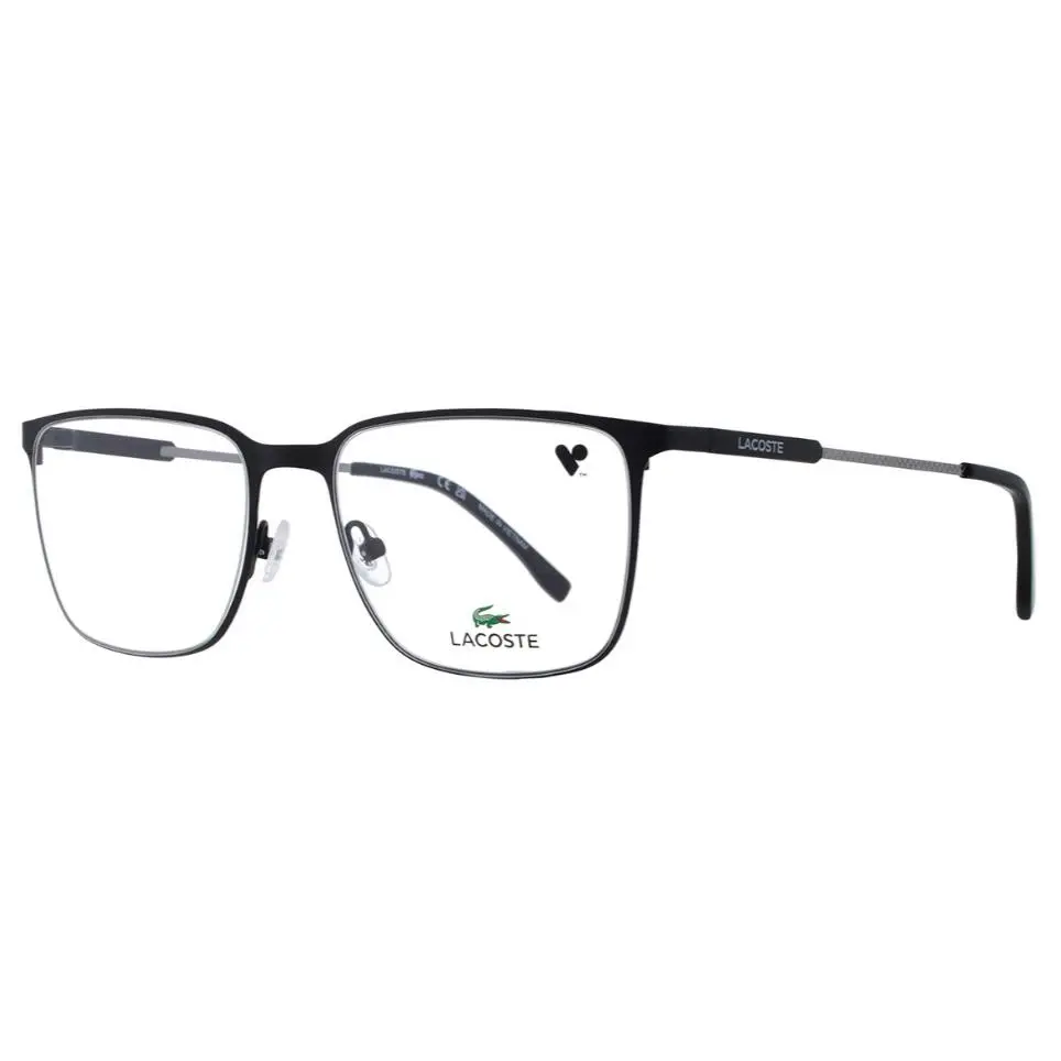 L2287 N 002 Matte Black Men`s Eyeglasses 55-18-145mm by Lacoste