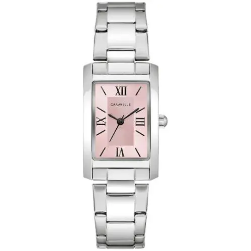 Caravelle by Bulova Dress Rectangle Pink Dial Womens Watch 43L224