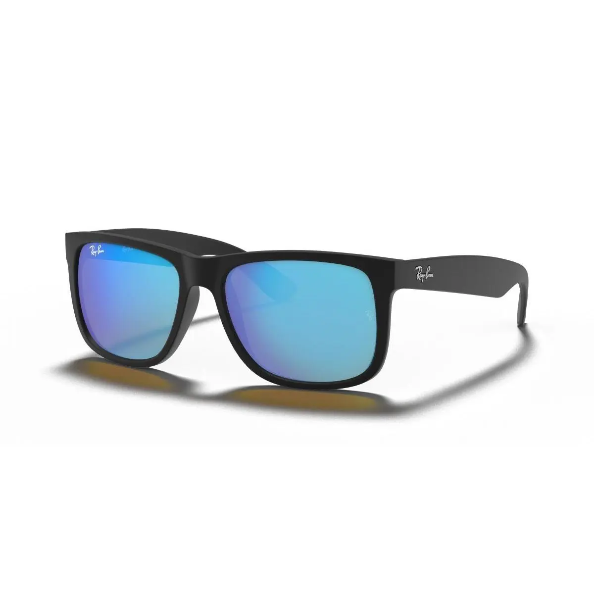 Ray-ban Men`s Justin Color Mix Sunglasses Matte Rubber Black/blue Mirror 55 mm - Black, Blue