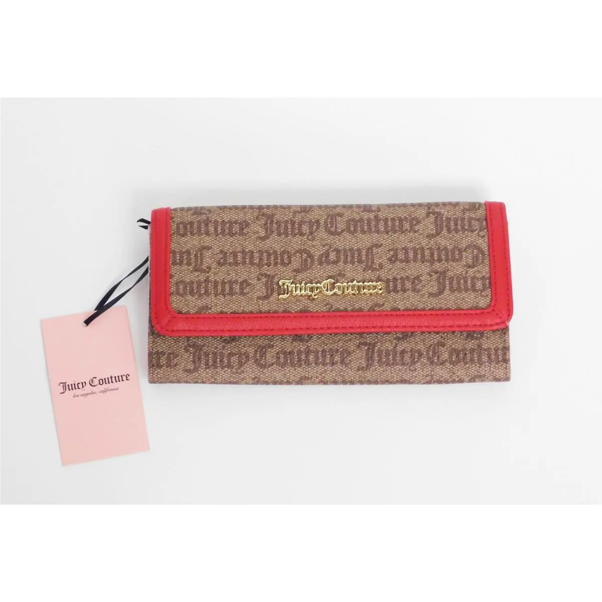 Juicy Couture Goth Stat Chestnut Boxed Flap Clutch Women`s Wallet 13JCA7HRO-GBR