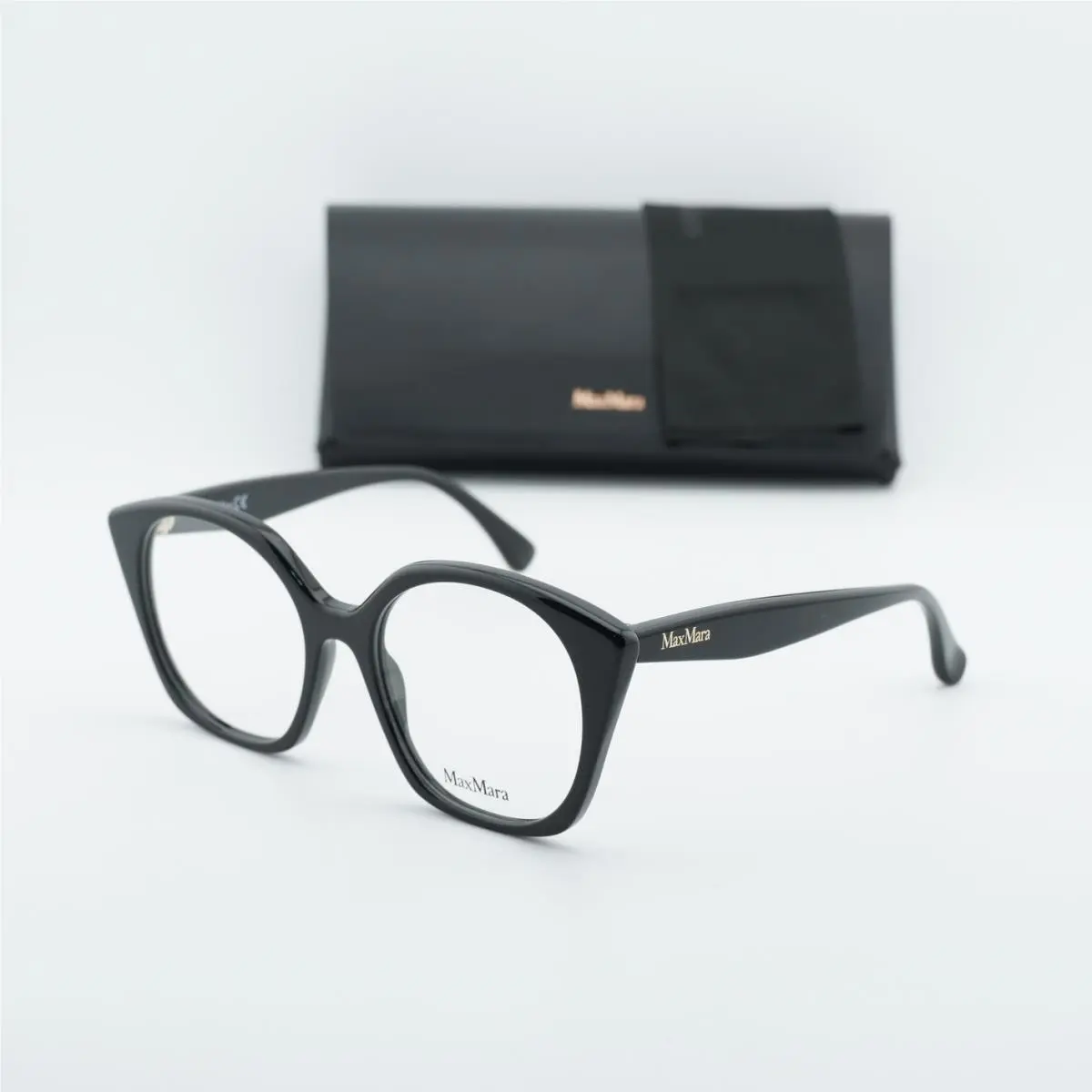 MM5082 001 Shiny Black 53mm Eyeglasses by Max Mara