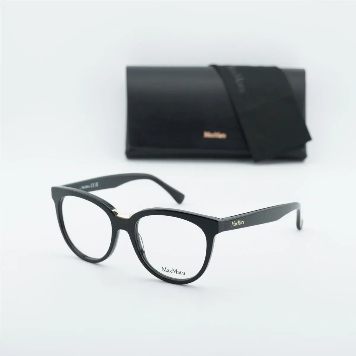 MM5110 001 Shiny Black 52mm Eyeglasses by Max Mara