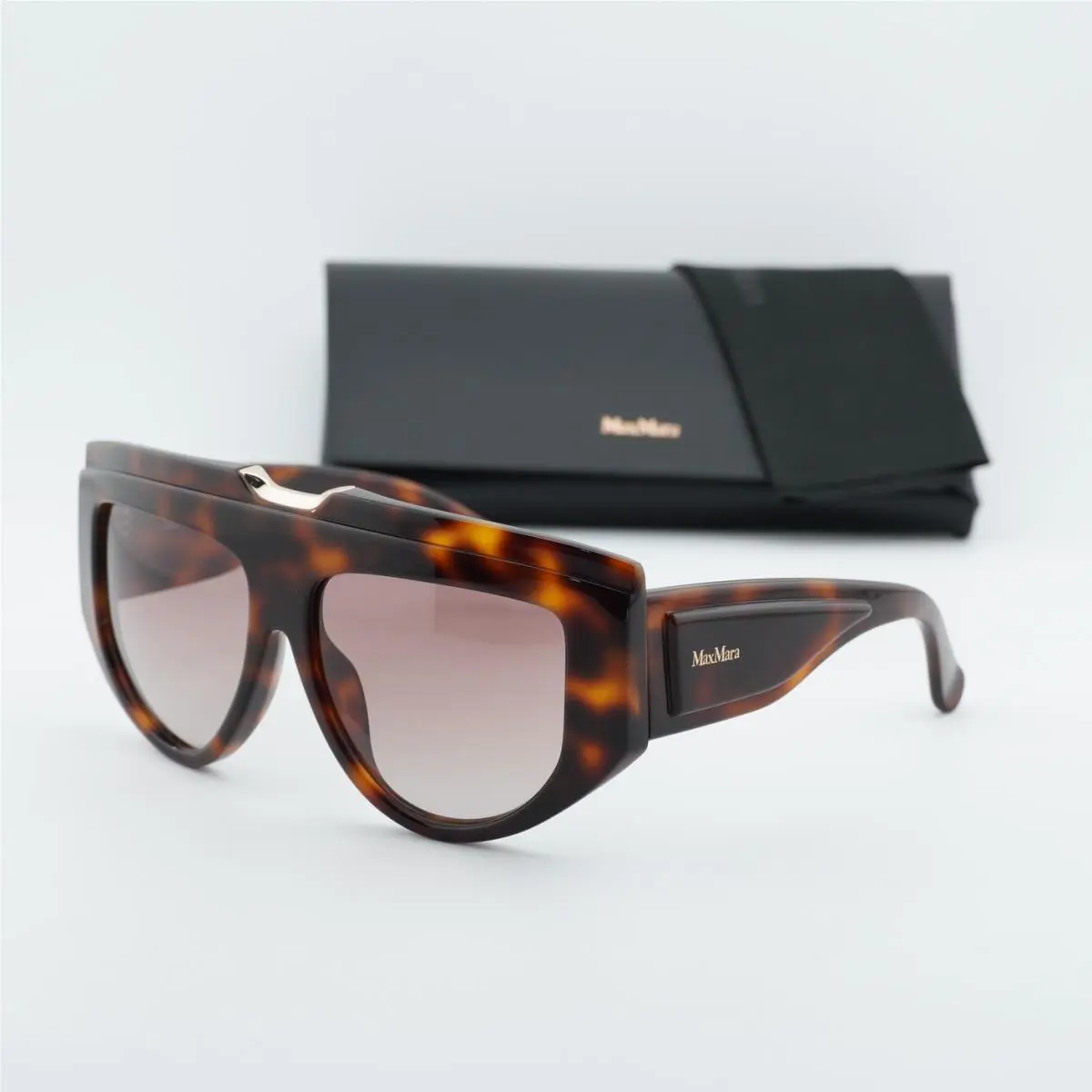 Max Mara MM0083 52F Dark Havana/brown Gradient 57-15-135 Sunglasses