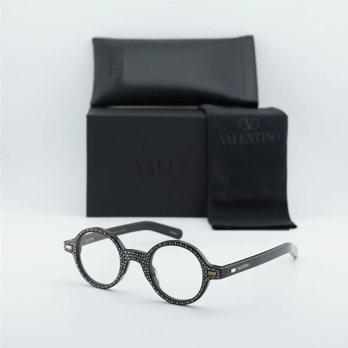 Valentino VLX-185B Black with White Stones 43mm Eyeglasses