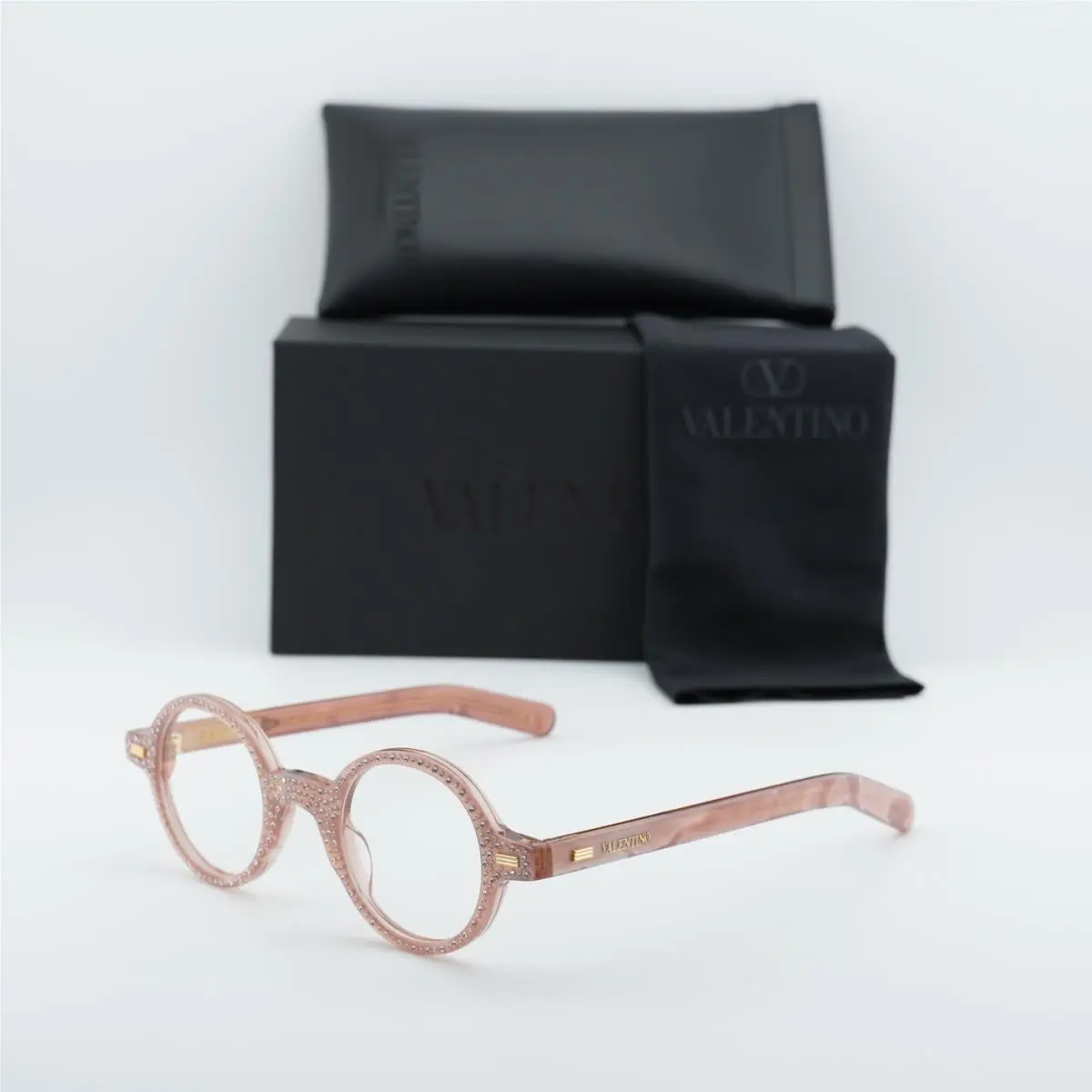Valentino VLX-185E Pink with White Stones 43mm Eyeglasses