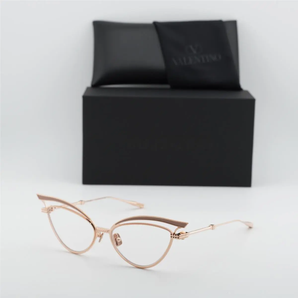 Valentino V-glassliner VLX-118F Rose Gold/nude Enamel 55mm Eyeglasses