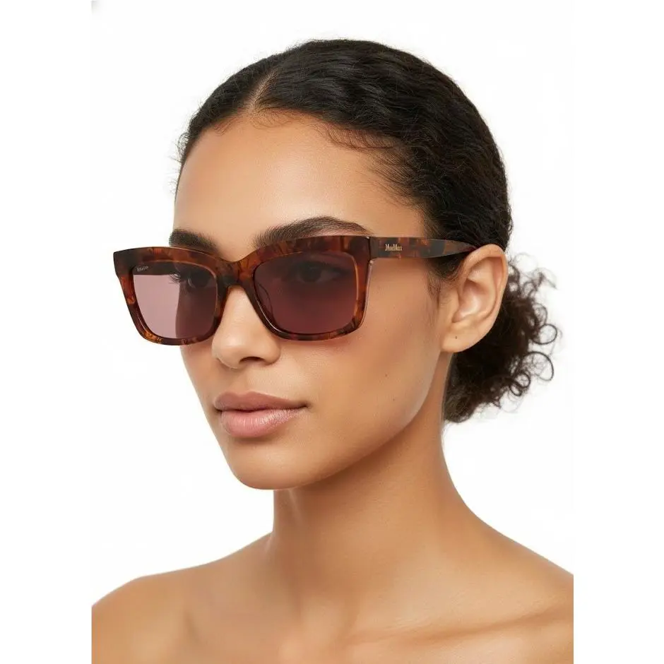 Max Mara Women 55mm Rectangular Sunglasses Red Havana / Bordeaux
