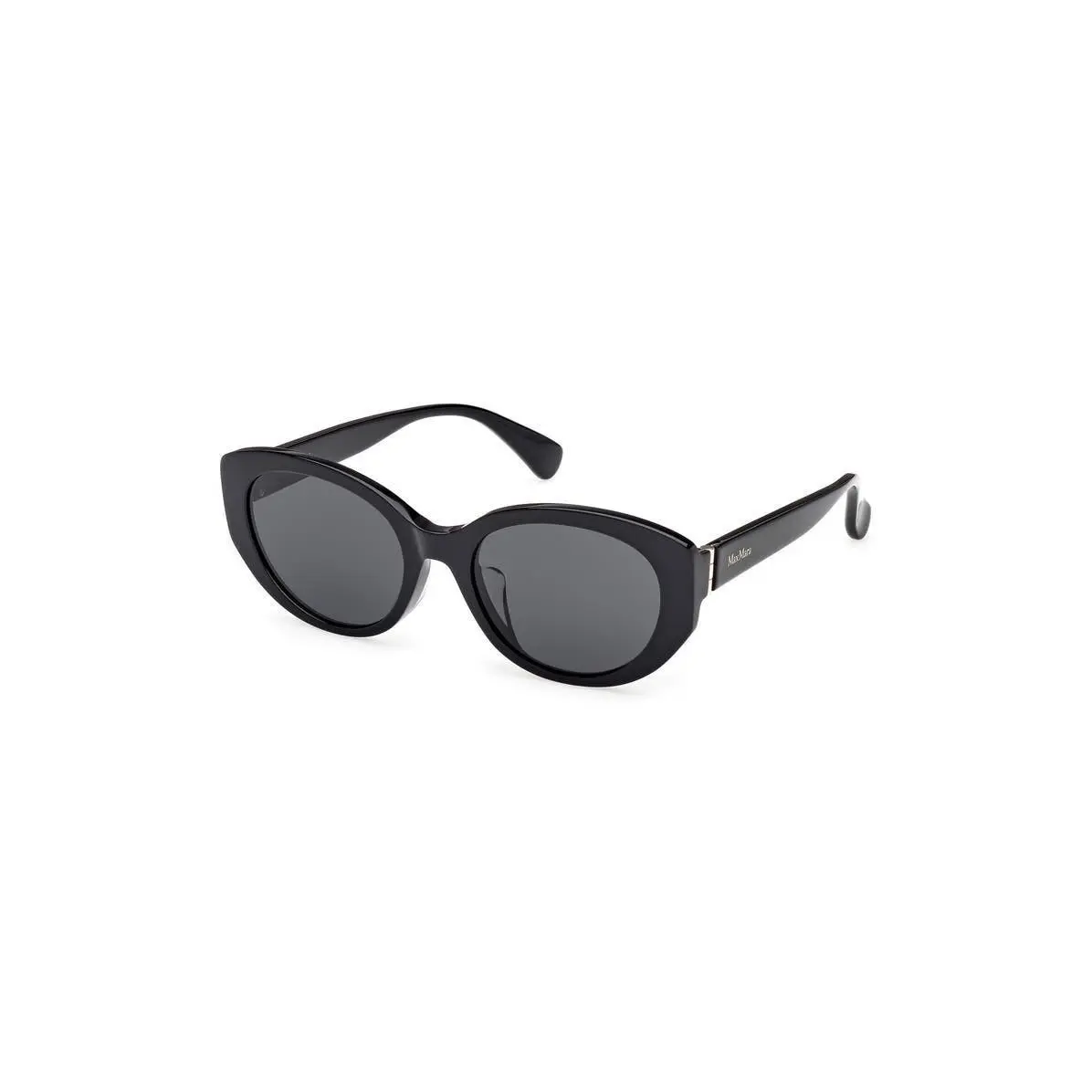 Max Mara Women 54mm Round Sunglasses Shiny Black / Smoke