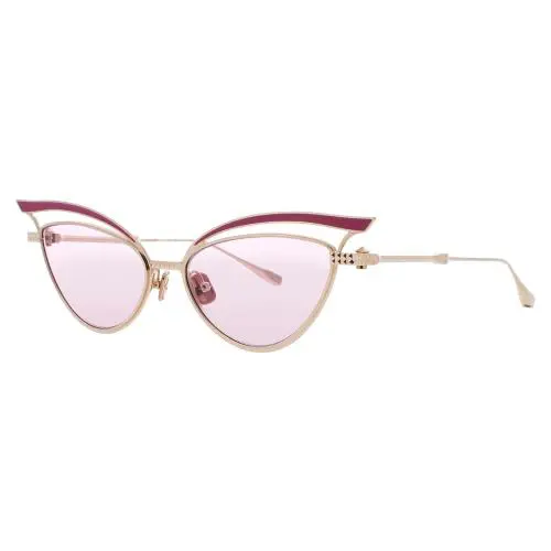 Valentino V Glassliner Vls 118D 55 Sunglasses Gold/pink Frame Pink Lens 55mm