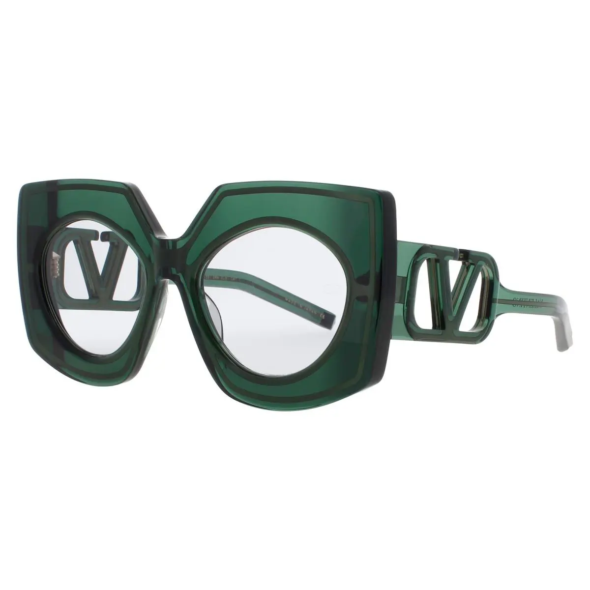 Valentino V Soul Vls 127C 53 Sunglasses Crystal Green/gold Frame Grey Lens 53 mm - Frame: Green, Lens: Gray