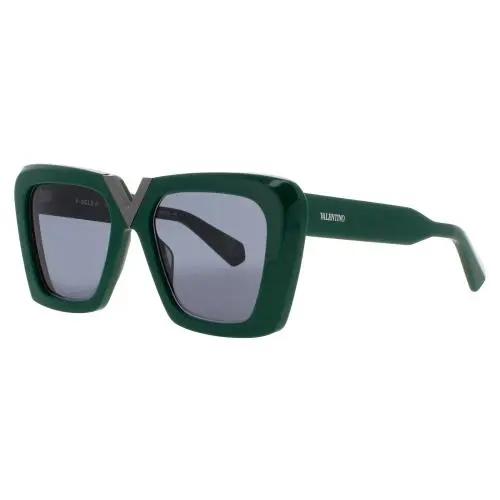 Valentino V Gold II Vls 161C 53 Sunglasses Green/rhodium Frame Grey Lenses 53 mm
