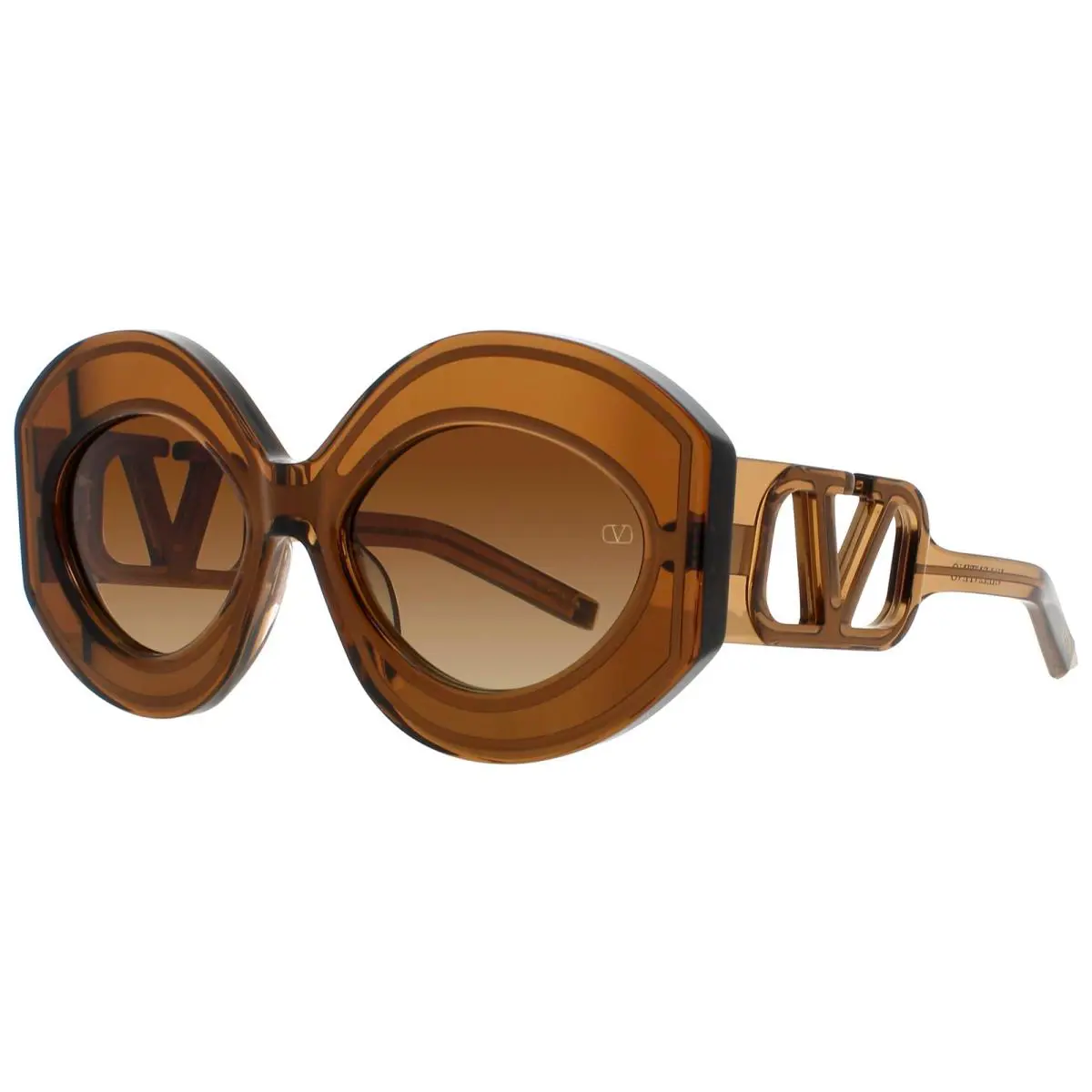 Valentino V Soul II Vls 128B Sunglasses Brown Frame Brown Gradient Lenses 56 mm