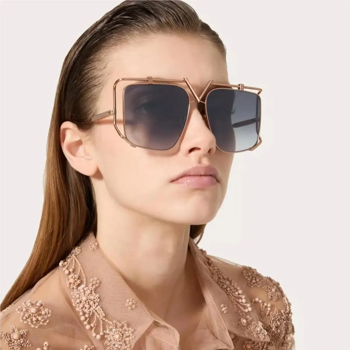 Valentino V-light VLS-116A Grey Titanium Women Valentino Sunglasses
