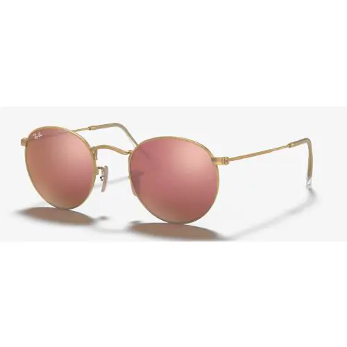 Ray Ban RB3447 112 Z2 Gold Round 50 mm Men`s Sunglasses