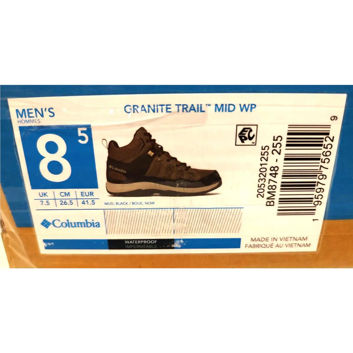 Columbia shoes - Columbia Granite Trail Mid WP - 2053201-255 - Mud/Black (UPC: 195979756543) 5