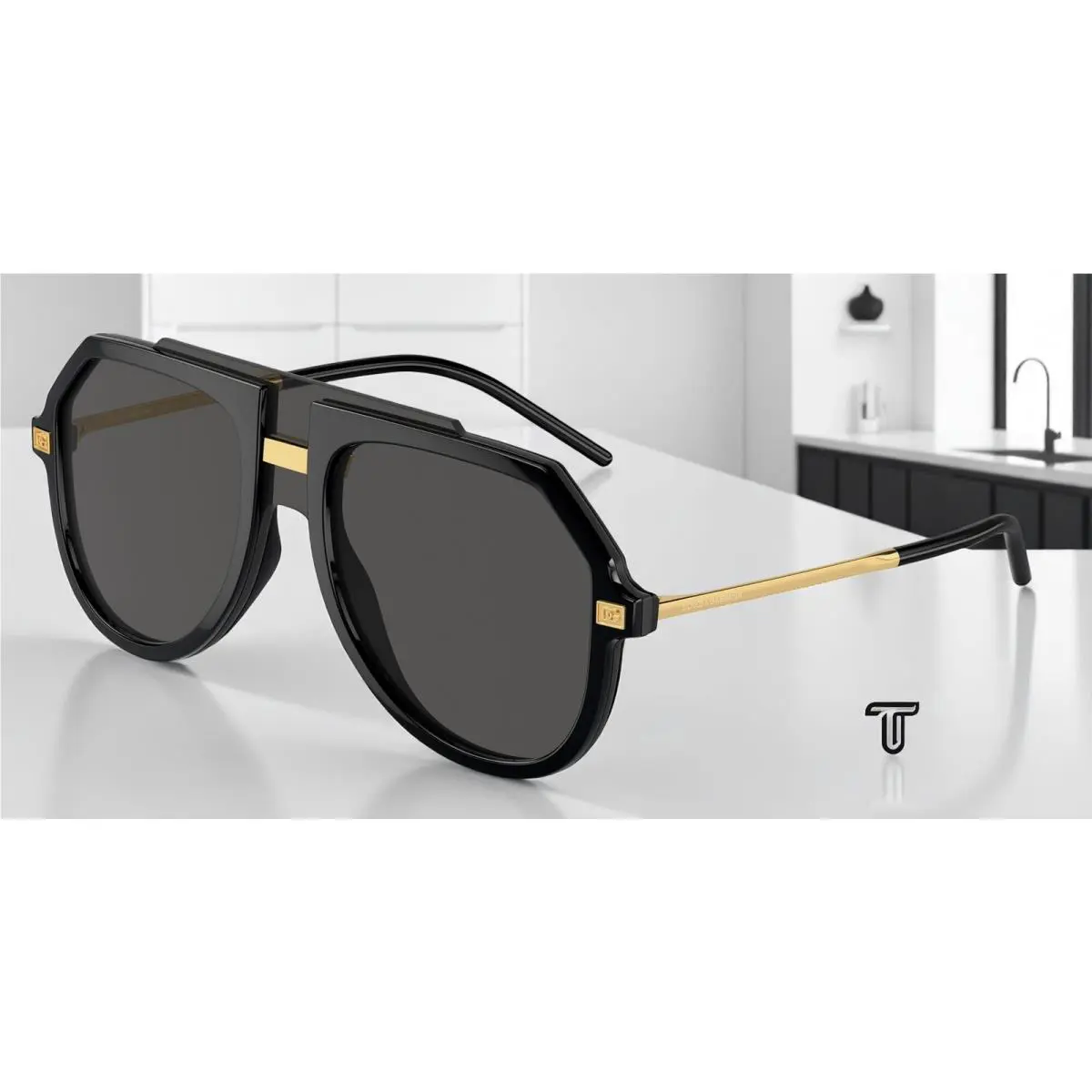 Dolce Gabbana DG6195 501 87 Black Dark Grey 45 mm Men`s Sunglasses