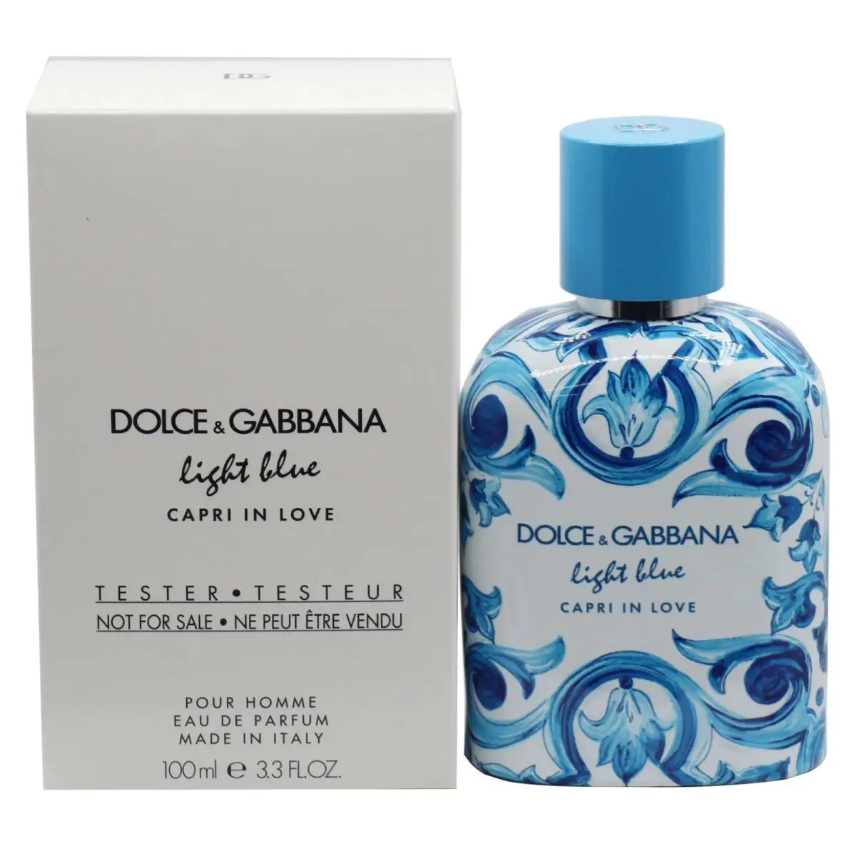 Dolce Gabbana Light Blue Capri In Love 3.4 oz Edp Spray Men White Tstr Box