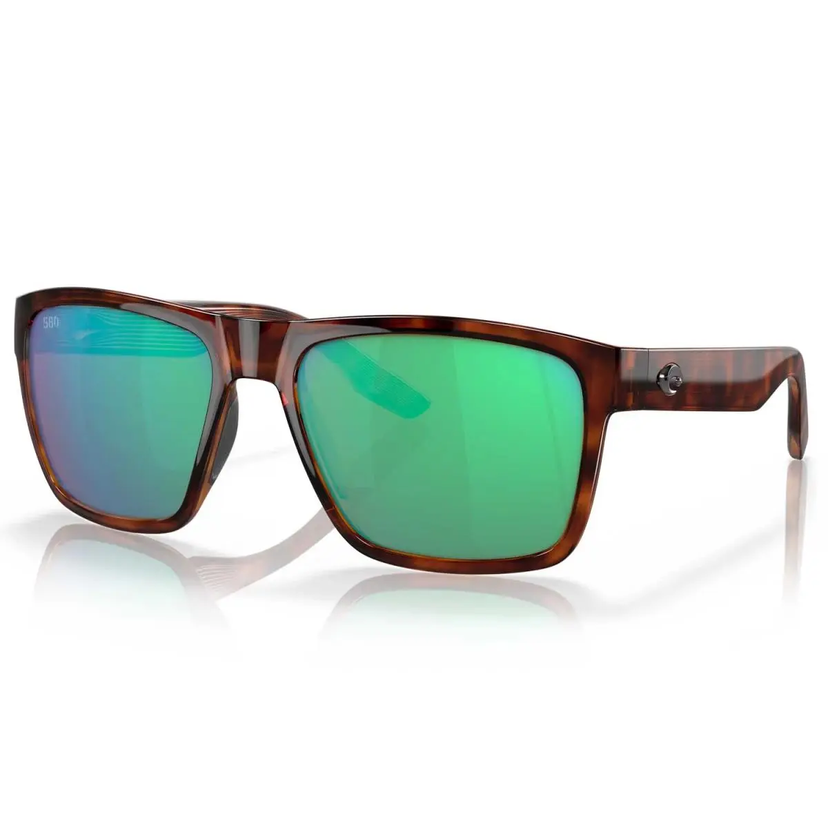 Costa Paunch XL Polarized Sunglasses Tortoise Frame with Green Mirror Glass Lens - Frame: Costa Paunch XL Polarized Sunglasses - Tortoise Frame with Green