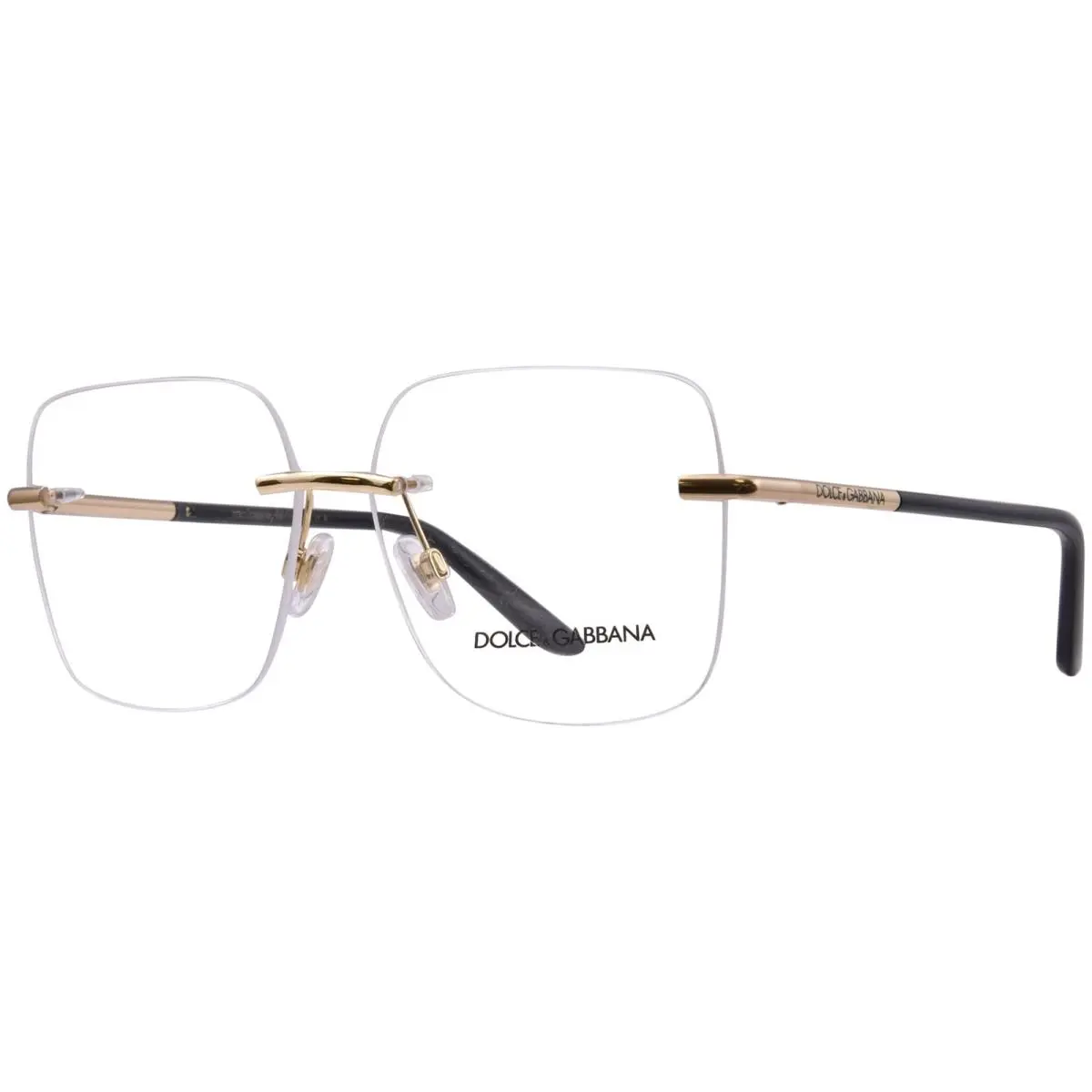 Dolce Gabbana DG1360 1298 Eyeglasses Frame Women`s Rose Gold Rimless 57mm